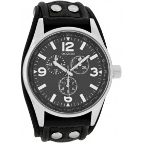 OOZOO Timepieces 46mm Black Leather Strap C7459